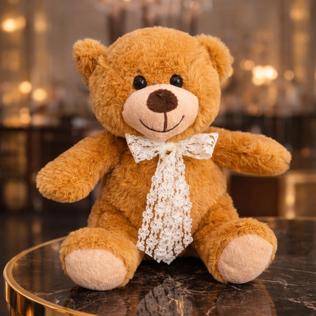 8" Sitting Brown Stuffed Teddy Bear - Miami Flower Store Same-Day Delivery Fort Lauderdale Brickell Aventura Las Olas Hallendale Beach Hollywood Sunny Isles